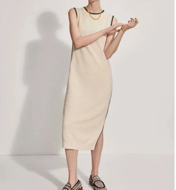 Dwight Tank Knit Midi Dress In Birch