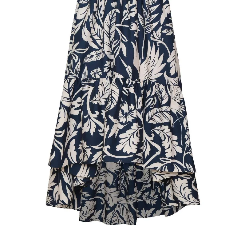 Women's Atlantico Midi Dress In Navy Maxi Birds Print