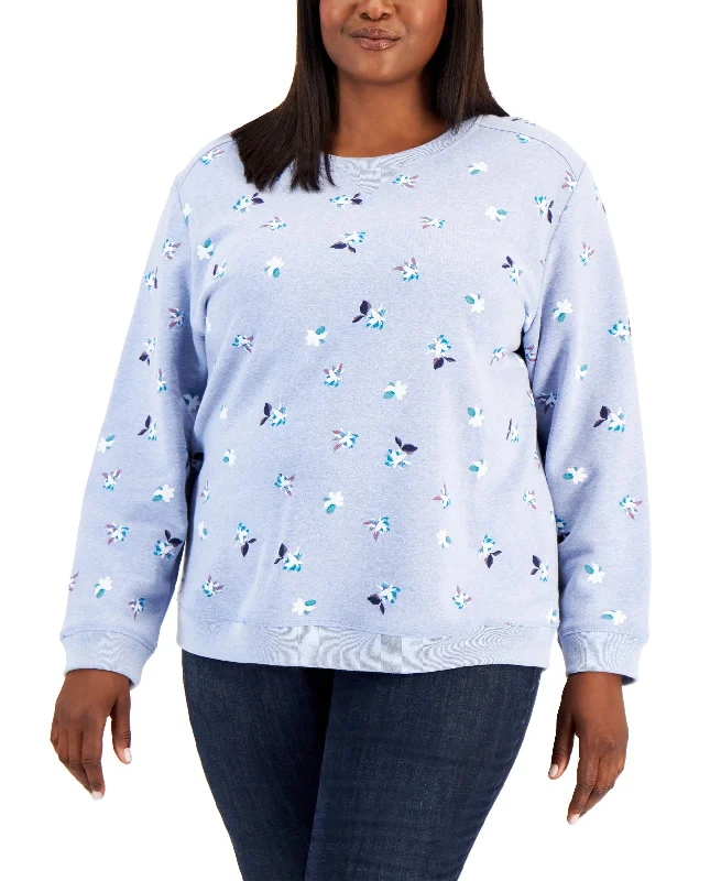 Karen Scoot Plus Size Fall Floral Sweatshirt