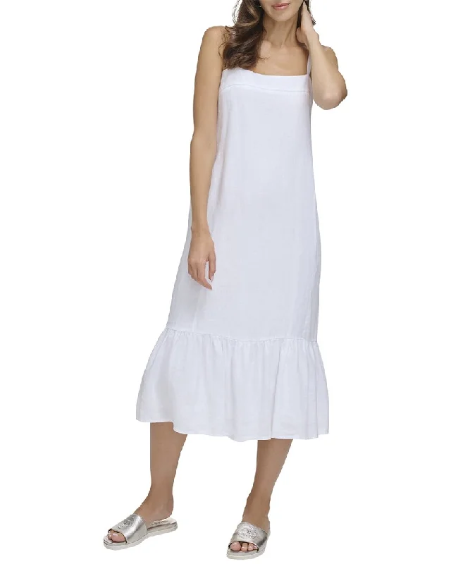 DKNY Linen Midi Dress