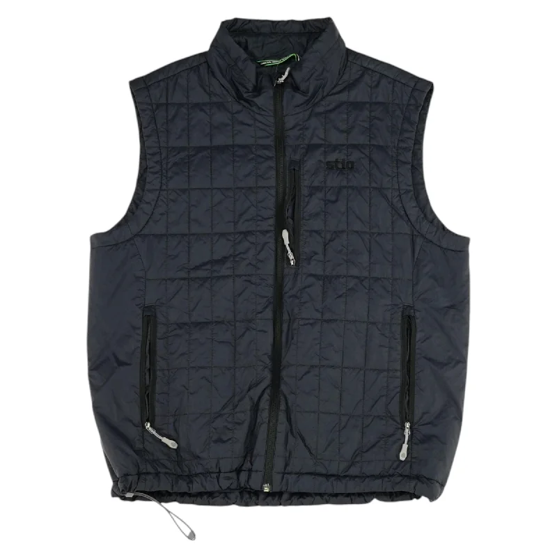 Black Solid Puffer Vest