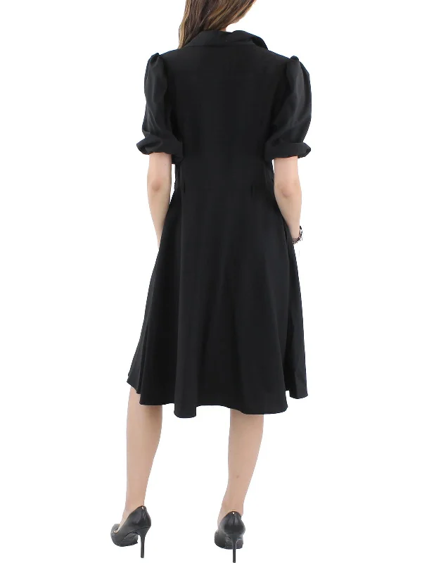 Womens Collar Polyester Shirtdress