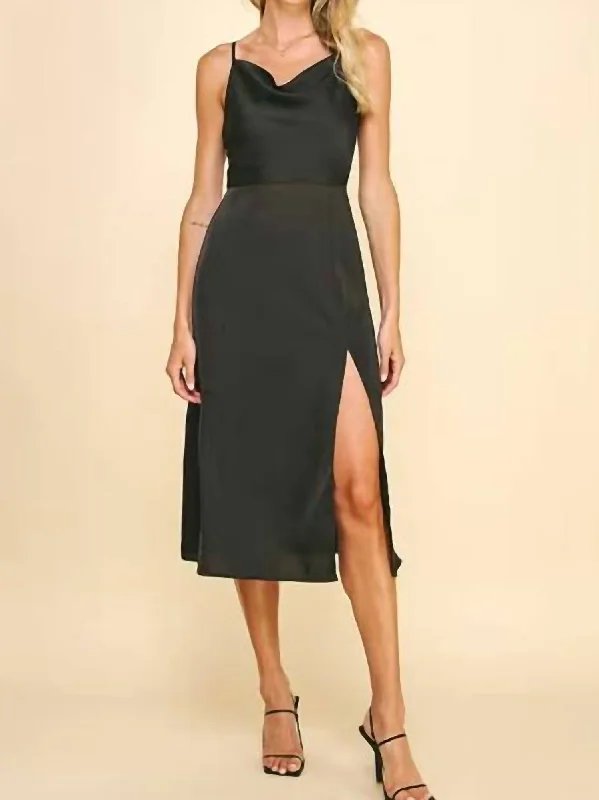 Carmen Midi Dress In Black