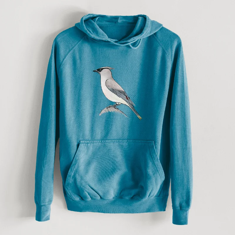 Vibrant Cedar Waxwing - Bombycilla cedrorum  - Mid-Weight Unisex Vintage 100% Cotton Hoodie