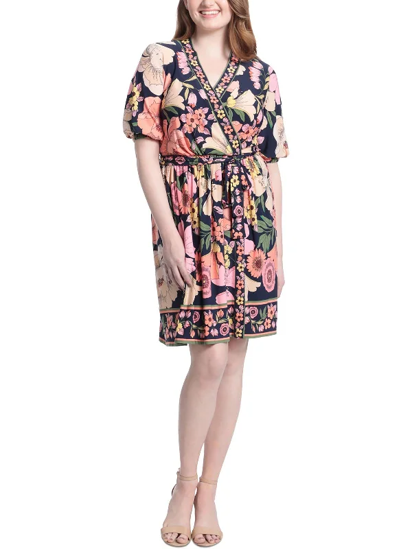 Womens Floral Print Jersey Midi Dress