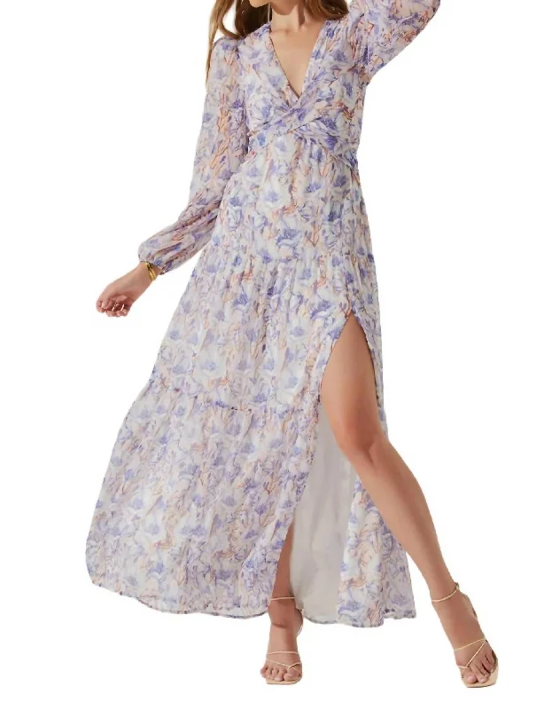 Seona Maxi Dress In Blue Floral