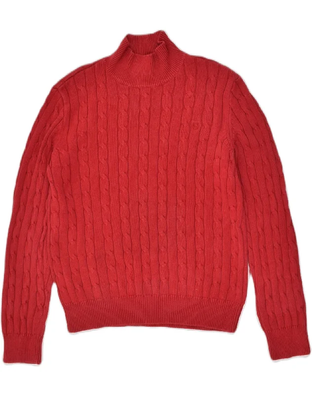 CHAPS Womens Roll Neck Jumper Sweater UK 14 Large Red Cotton