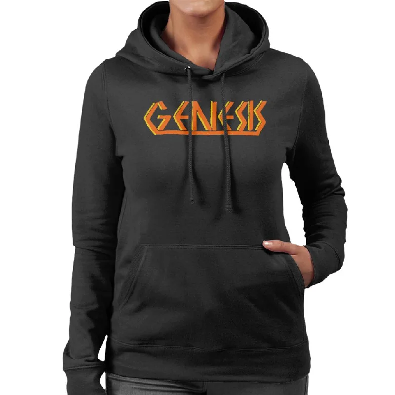 Genesis Band Vintage Orange Logo Women's Hooded Sweatshirt