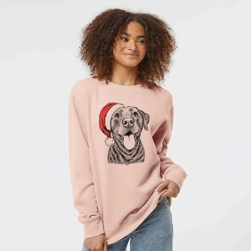 Santa Gwen the Labrador Retriever - Unisex Pigment Dyed Crew Sweatshirt