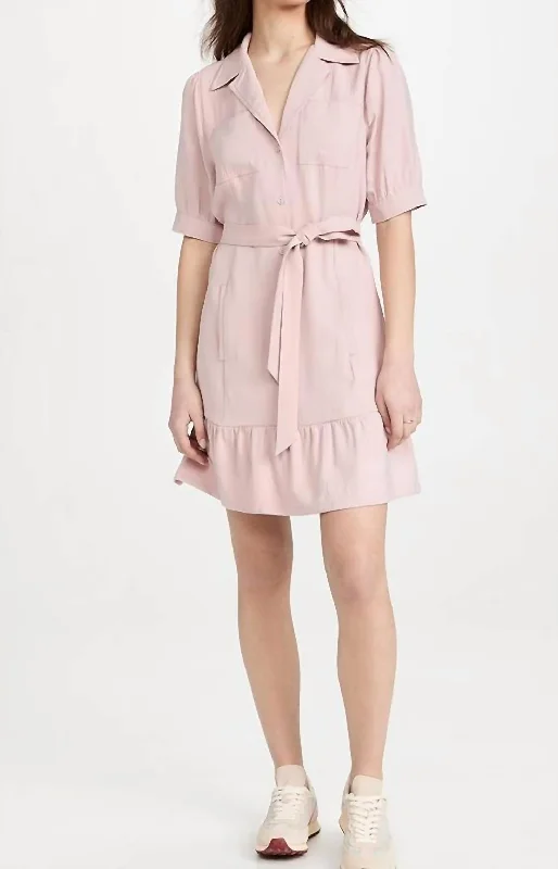 Mayslie Shirt Dress In Blush