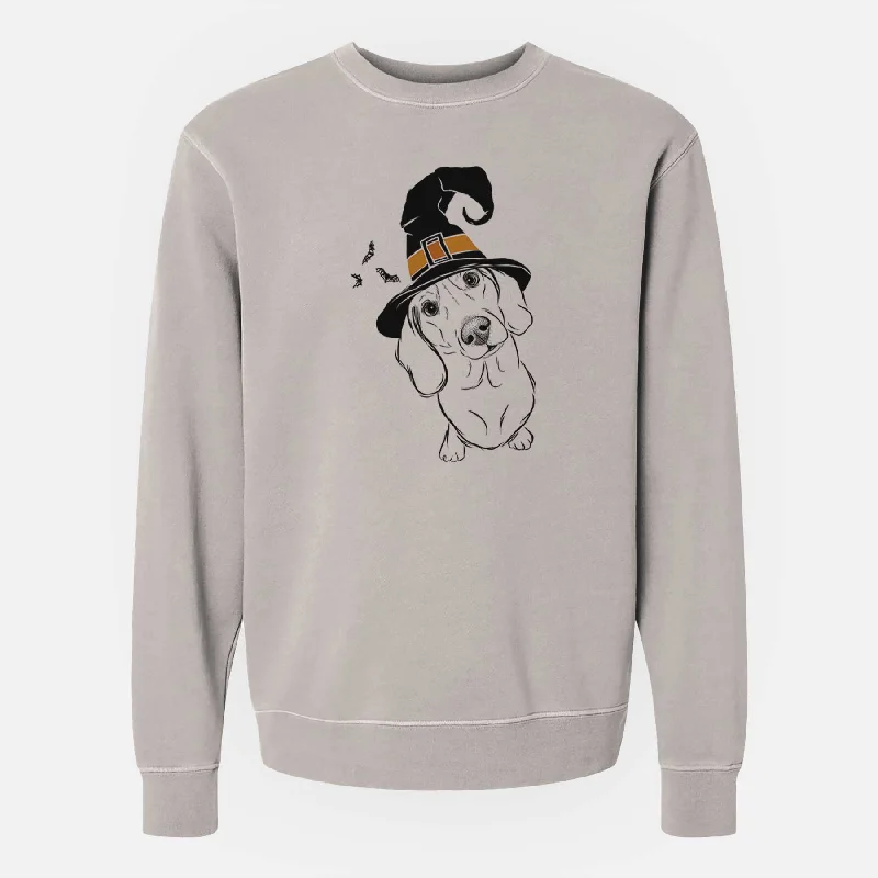 Witch Bill the Dachshund - Unisex Pigment Dyed Crew Sweatshirt