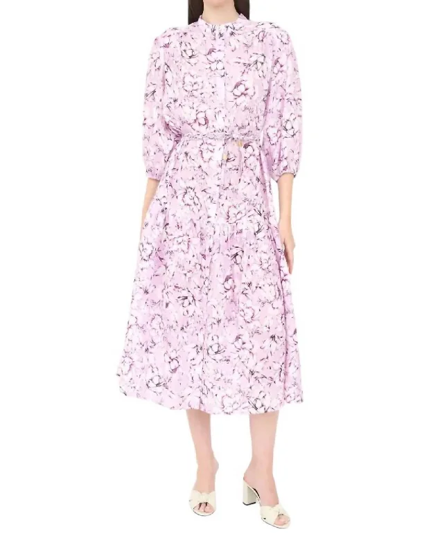 Lana Dress In Pink Vintage Floral