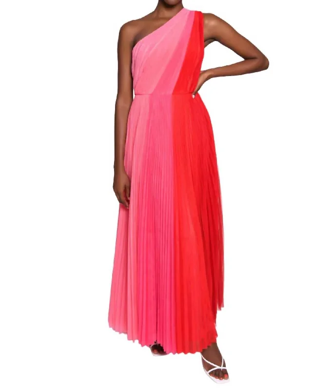 Tarina Gown In Pink Colorblock