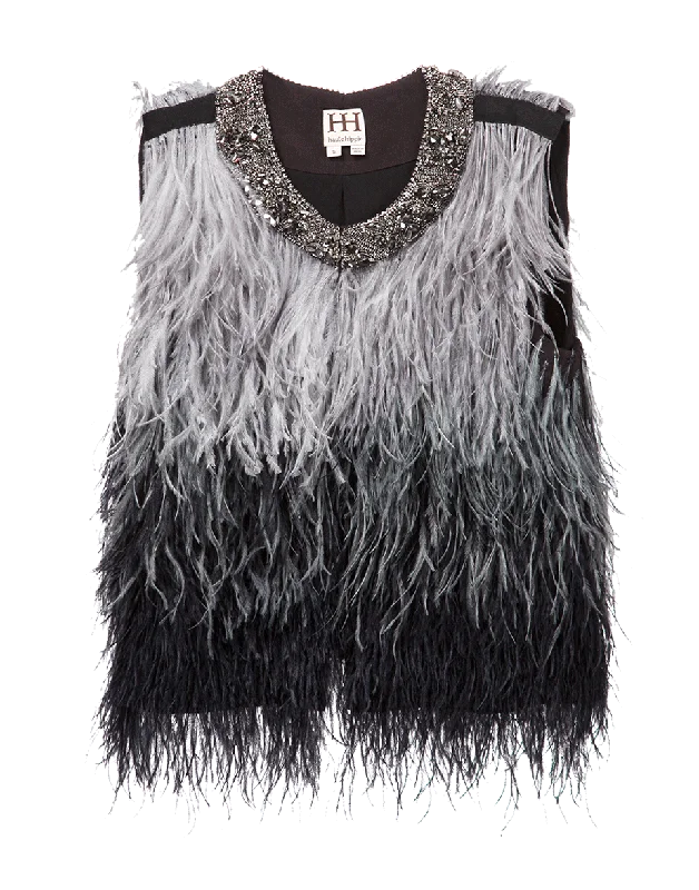 Ostrich Ombre Feather Vest