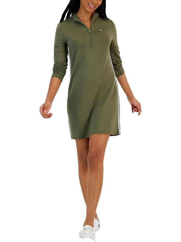 Womens Above Knee Mock Neck Mini Dress