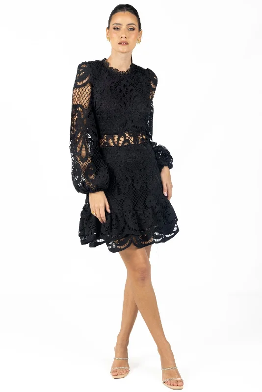 Miranda Black Lace Mini Dress