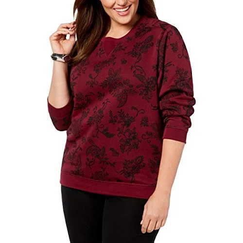 Plus Size Printed Crew-Neck Sweatshirt