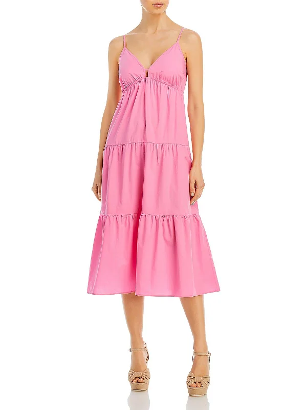 Womens Tiered A Line Midi Dress