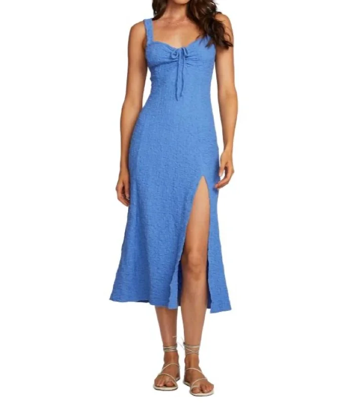 Cannan Midi Dress In Blue