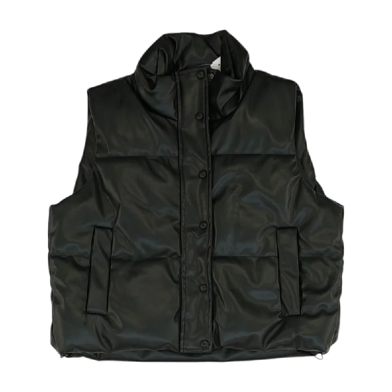 Black Solid Puffer Vest