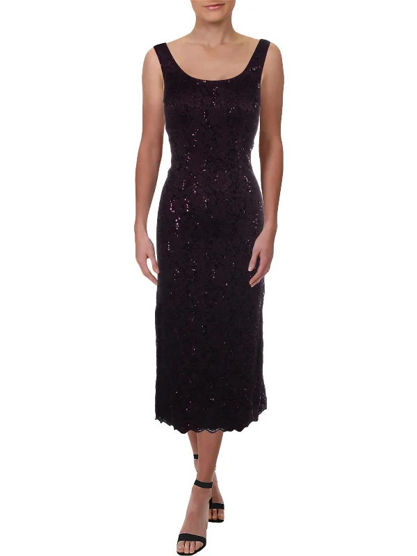 Womens Lace Sleeveless Cocktail Dress