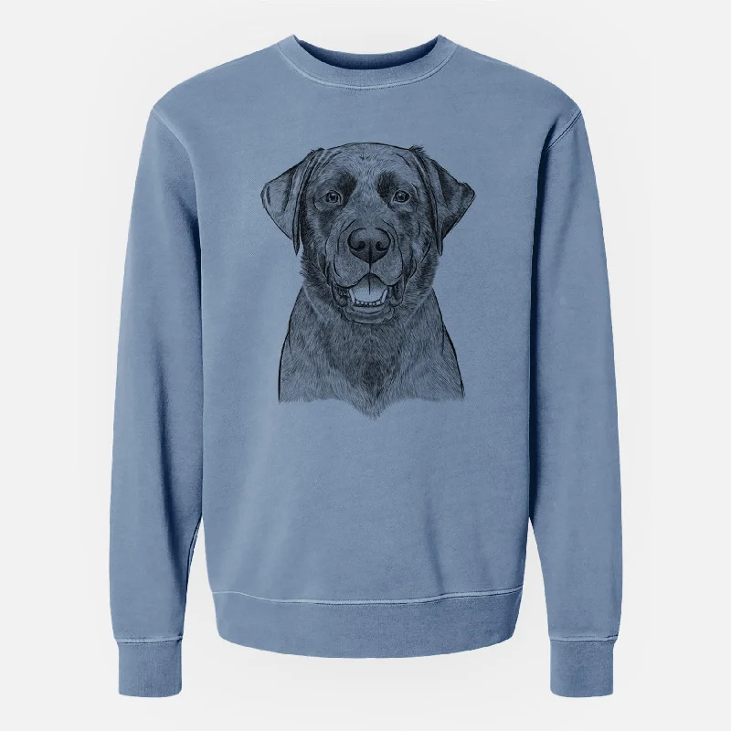 Bare Heath the Black Lab - Unisex Pigment Dyed Crew Sweatshirt