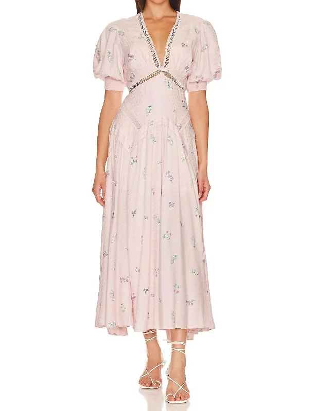 Still In Love Maxi Dress In Pink Combo