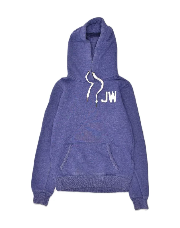 JACK WILLS Womens Graphic Hoodie Jumper UK 8 Smalll  Purple Cotton