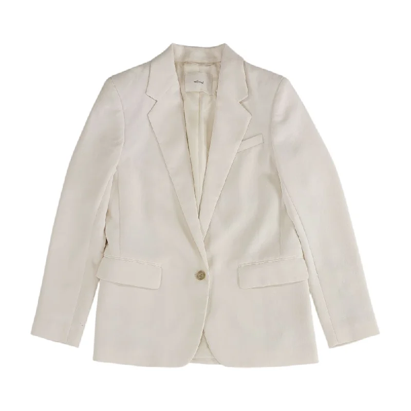 White Solid Blazer