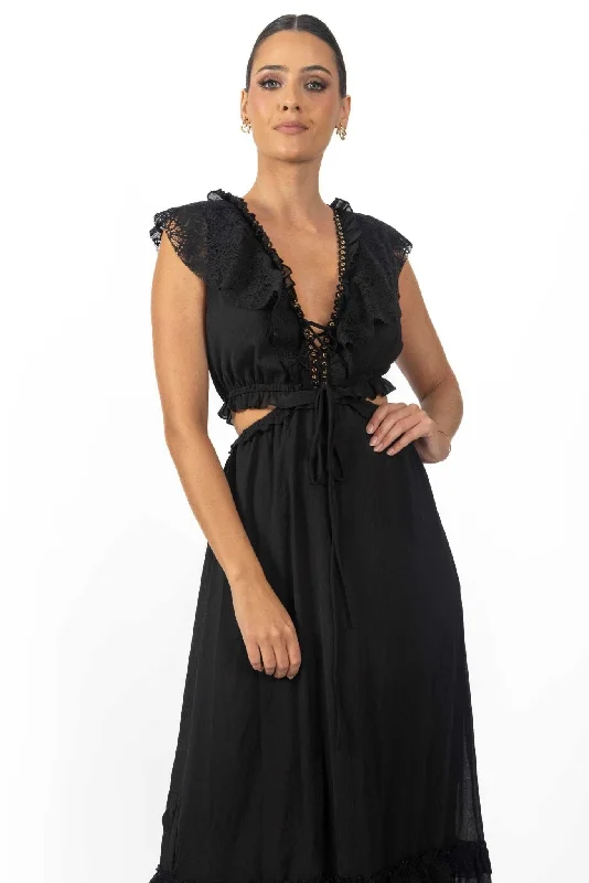 Miah Maxi Women's Dress Black