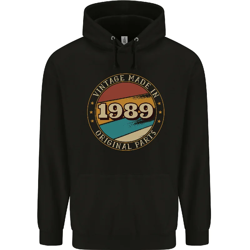 35th Birthday  Vintage Made In 1989 Mens 80% Cotton Hoodie