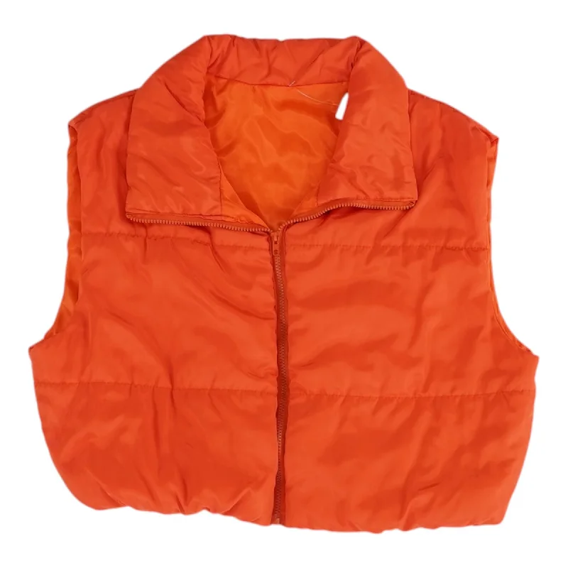 Orange Solid Puffer Vest