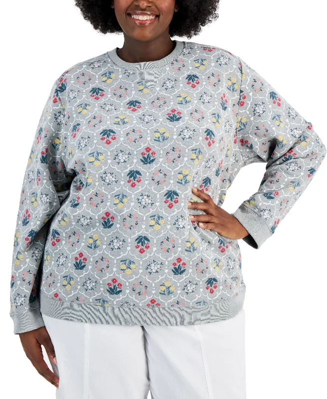 Karen Scott Plus Size Desert Topiary Sweatshirt