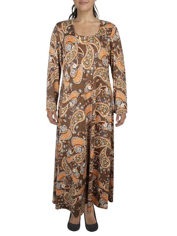 Plus Womens Paisley Long Maxi Dress