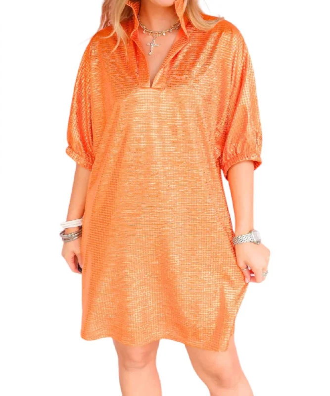 Charlotte Dress In Orange Hounds