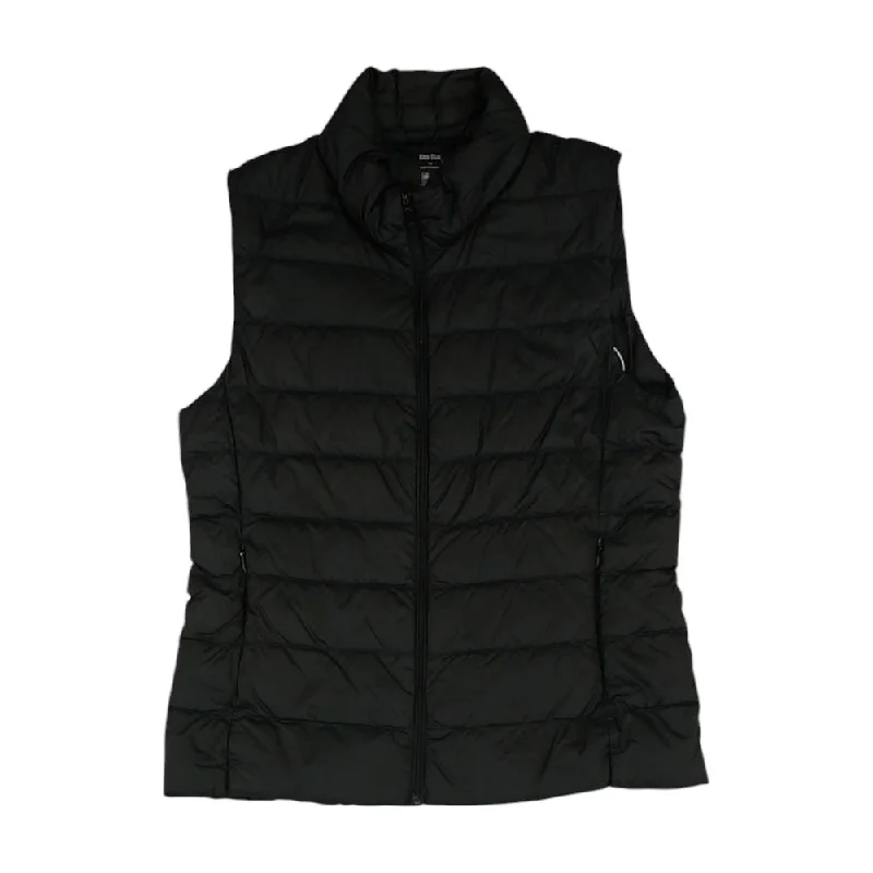 Black Solid Puffer Vest