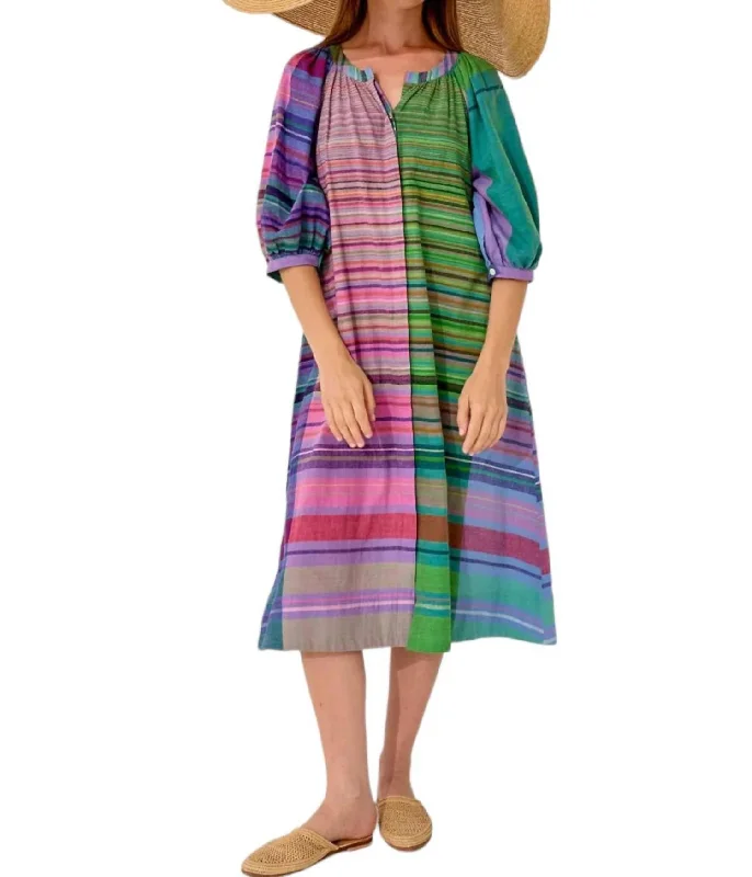 Hand Woven Long Dress In Multi Color