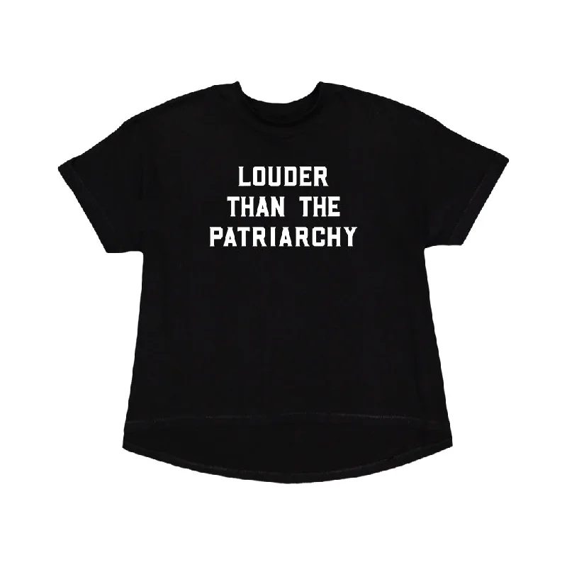 Louder Than the Patriarchy Black Graphic T-Shirt | Women's T-Shirt