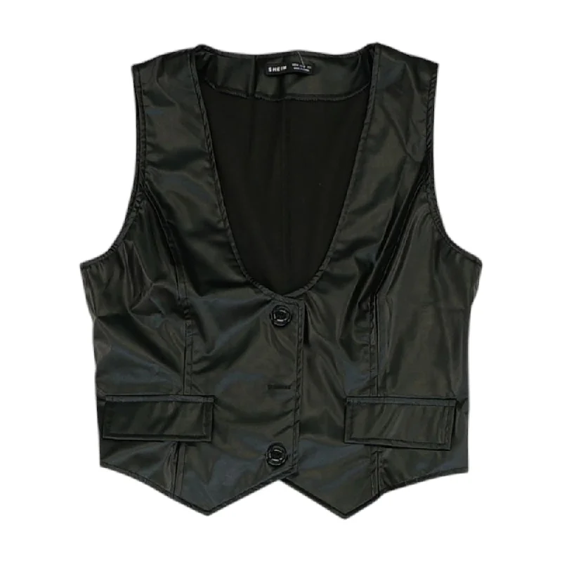 Black Solid Suit Vest Vest