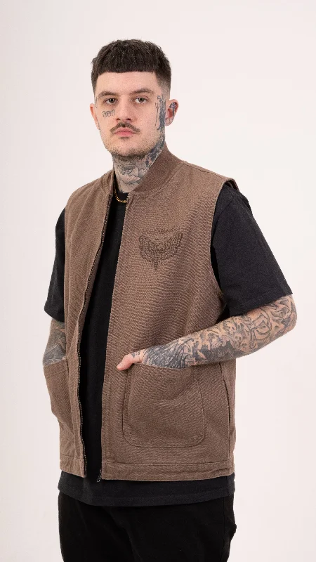 DM Canvas Vest Jacket Walnut