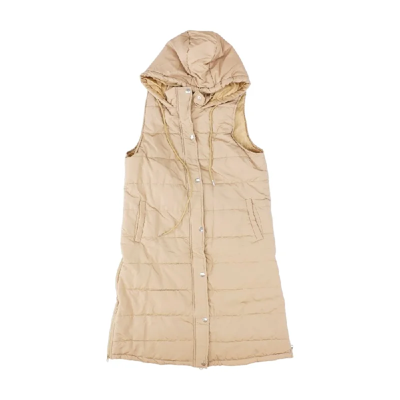 Tan Solid Puffer Vest