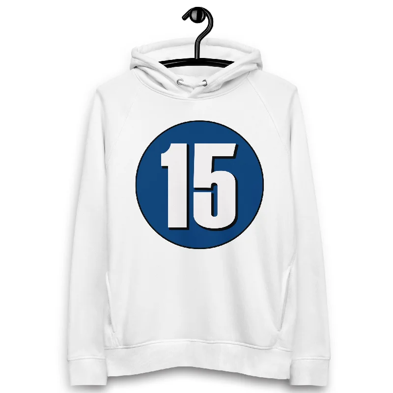 Unisex pullover hoodie: White on Navy Blue 15