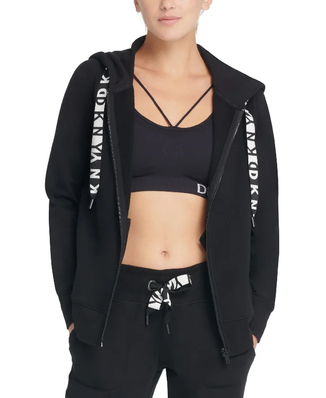 DKNY Sport Logo Fleece Zip Hoodie