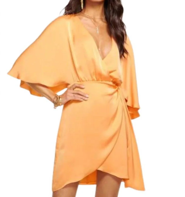 Alexis Wrap Mini Dress In Peach