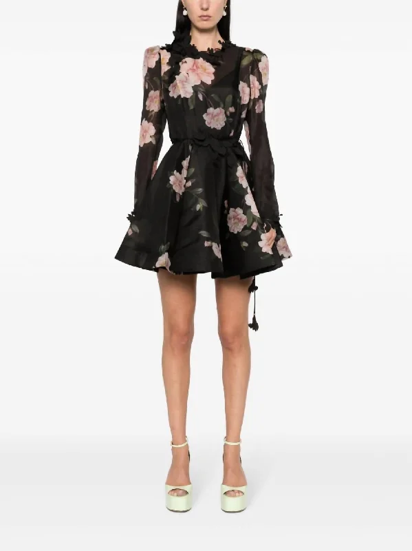 Natura Liftoff Mini Dress In Black Camellia