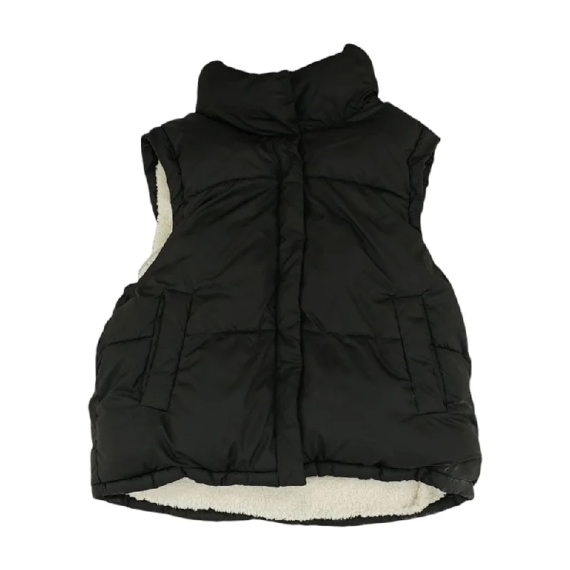 Black Solid Puffer Vest