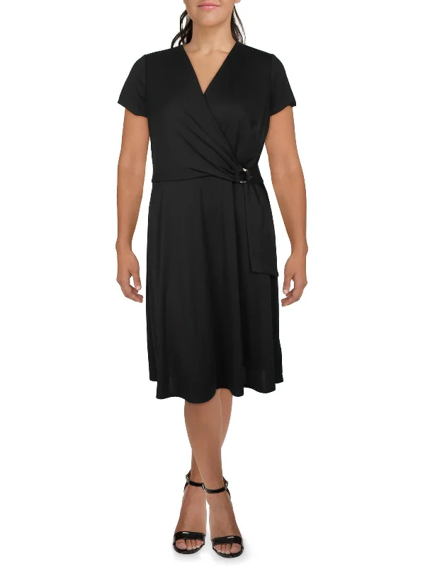 Womens Side Tie Jersey Sheath Dress