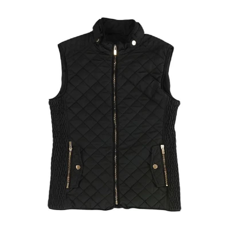 Black Solid Puffer Vest