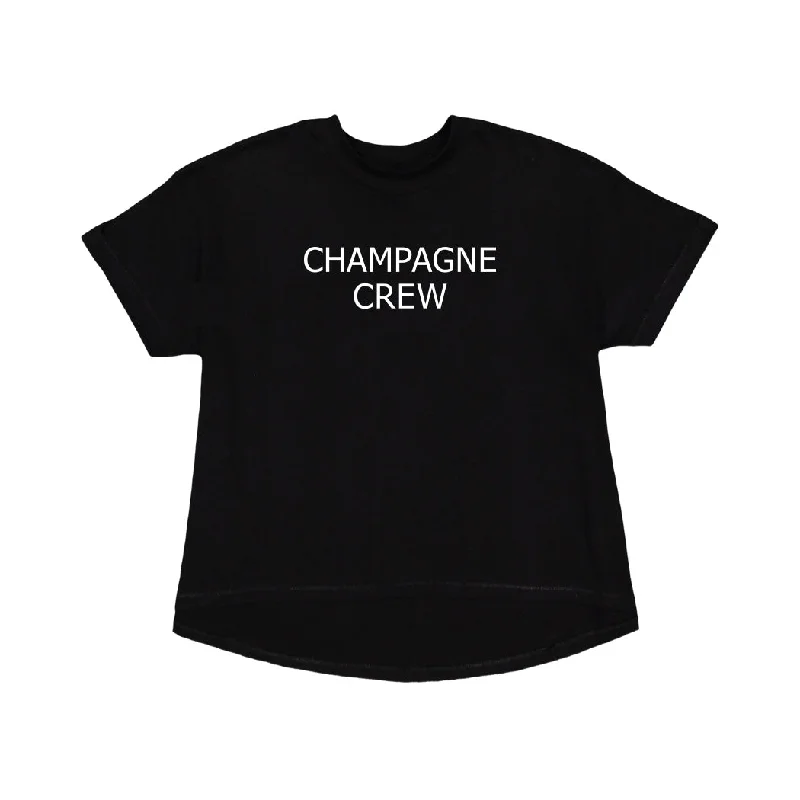 Champagne Crew | Black Graphic T-Shirt | Women's T-Shirt