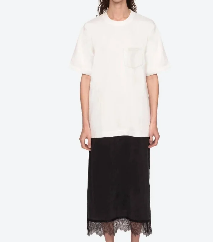 Lorraine T-Shirt Dress In White  /  Black